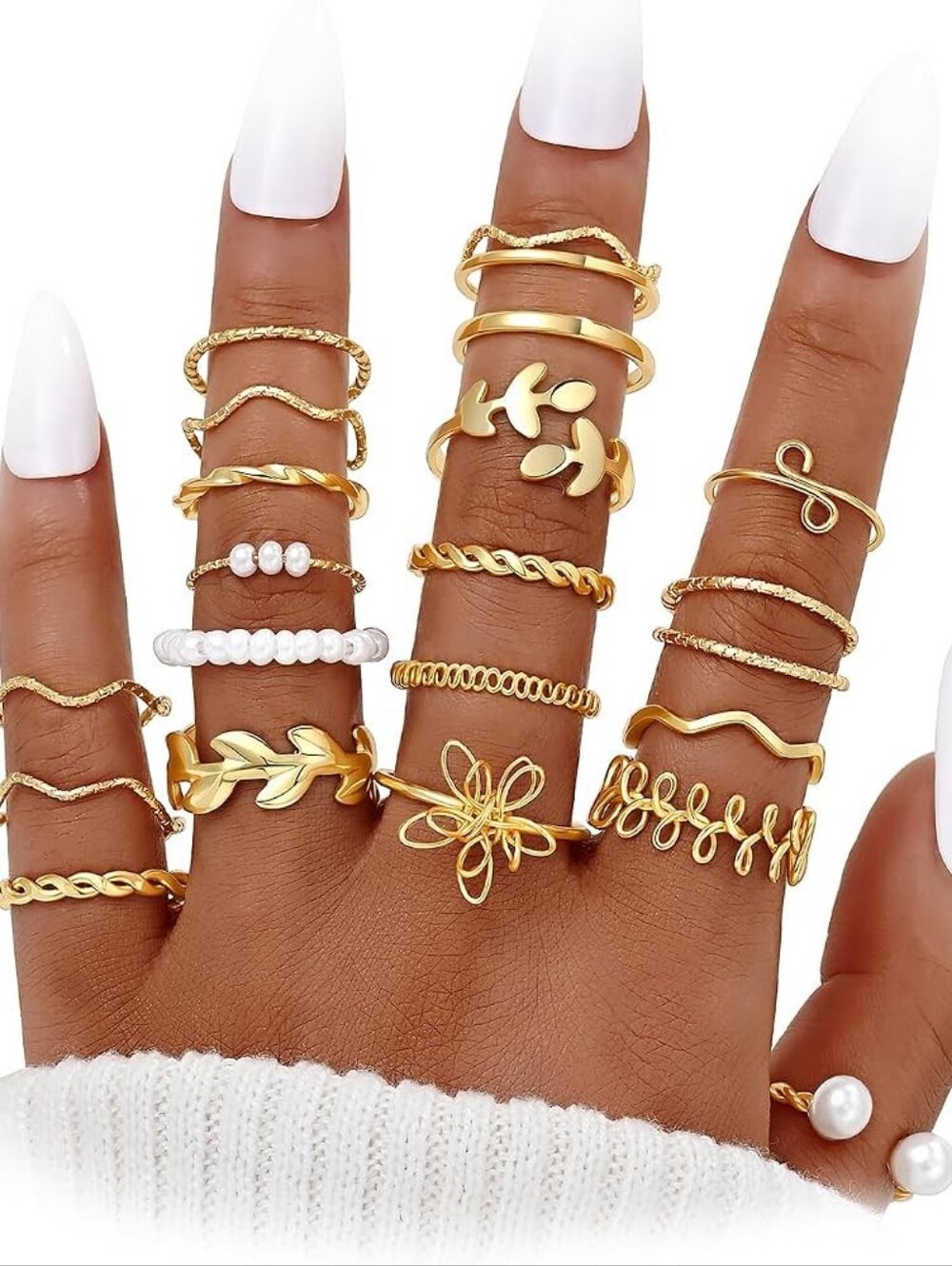 Gold Stackable Rings Set Gold Plated